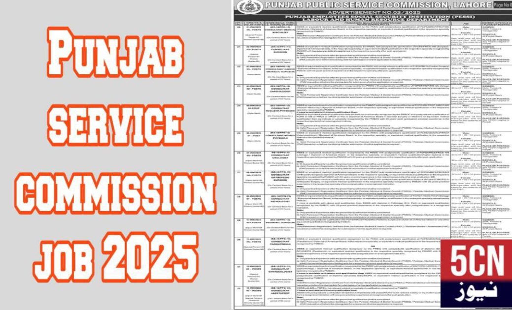 Job alert today, punjab service commission job 2025