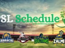 PSL schedule 2025, Pakistan super league match update