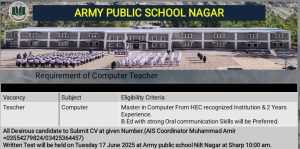Army Public School  Computer Teacher latest job 
