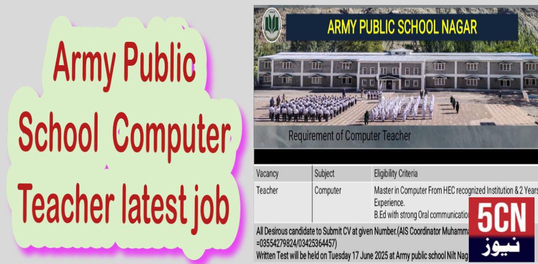 Army Public School  Computer Teacher latest job 
