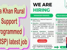 job alert today, Agha khan rural support program job