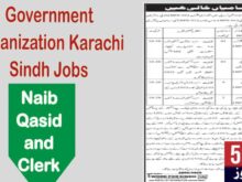 Job alert today, Government Organization Karachi Sindh Jobs 2025