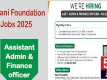 job alert today rupani foundation jobs-2025 assistant admin finance officer gilgit