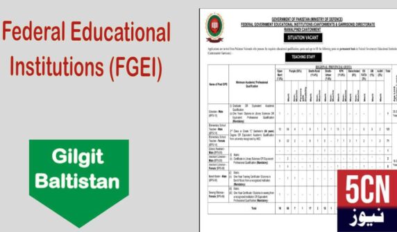 Govt Jobs 2025 , Federal Educational Institutions (FGEI) 