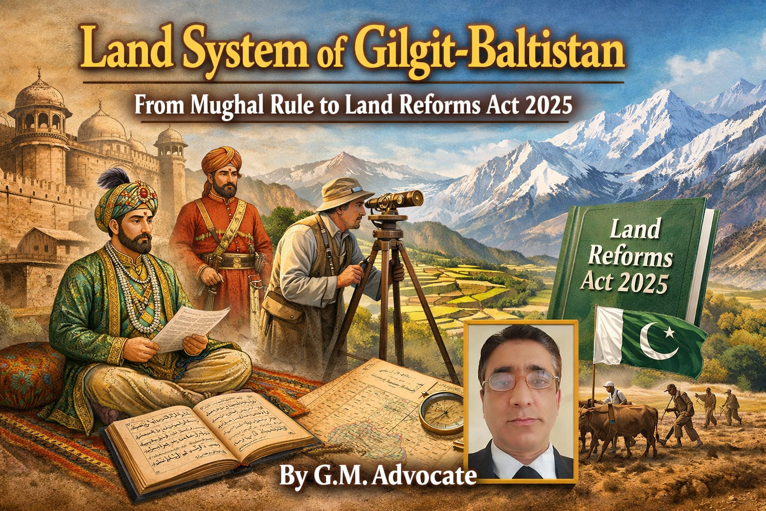 گلگت بلتستان کی اراضیات, مغل و ڈوگرا راج سے لینڈ ریفارمز ایکٹ 2025 تک تاریخی و قانونی جائزہ . جی ایم ایڈوکیٹ 1 column in urdu Gilgit-Baltistan Land Settlement Explained