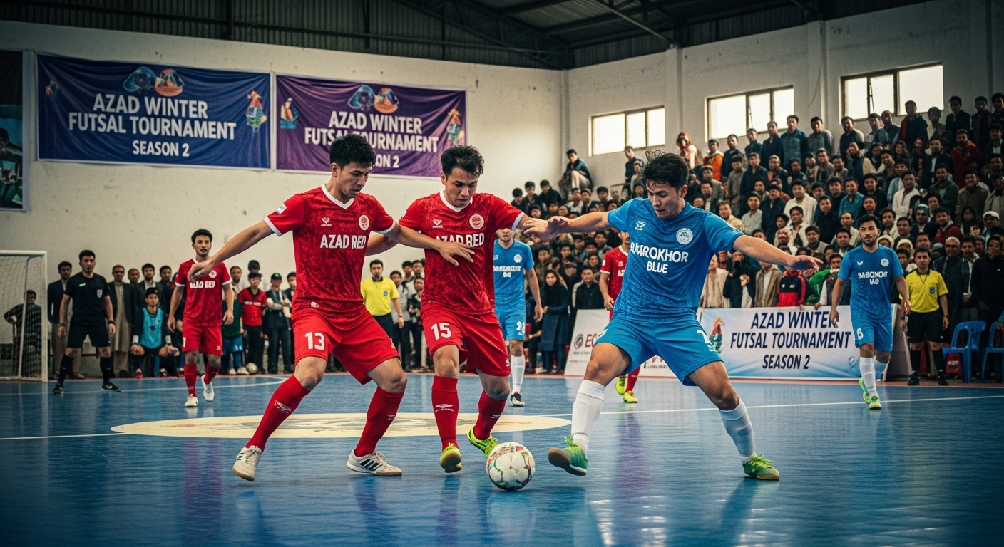 شگر آزاد ریڈ نے بڑوقکھور بلیو کو ہرا کر آزاد فٹسال سیزن ٹو اپنے نام کر لیا۔ آزاد ونٹر فٹسال ٹورنامنٹ سیزن 2 کا فائنل مقابلہ آزاد ریڈ اور بڑوقکھور بلیو کے درمیان کھیلا گیا، جس میں دونوں ٹیموں نے شاندار کھیل پیش کیا 1 urdu news update, sports news