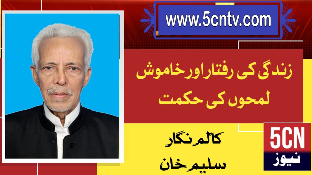 زندگی کی رفتار اور خاموش لمحوں کی حکمت. ۔سلیم خان 1 column in urdu Wisdom of Silent Moments