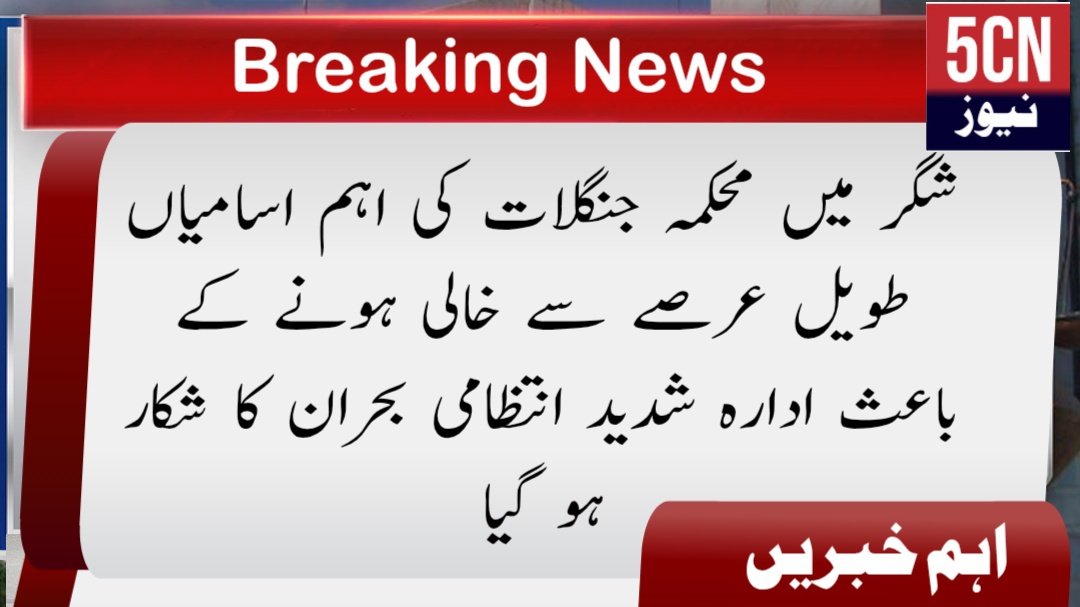 شگر میں محکمہ جنگلات کی اہم اسامیاں طویل عرصے سے خالی ہونے کے باعث ادارہ شدید انتظامی بحران کا شکار ہو گیا 1 urdu news update Positions Remain Vacant