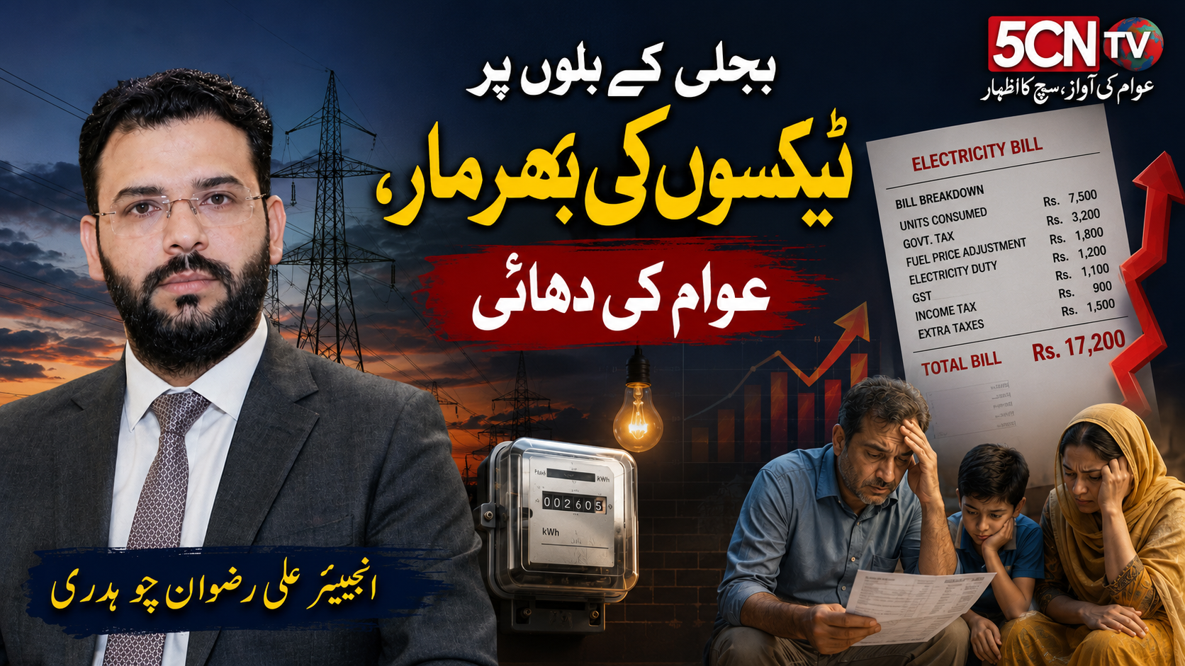بجلی کے بلوں پر ٹیکسوں کی بھرمار، عوام کی دہائی. انجینیئر علی رضوان چوہدری 2 column in urdu heavy Taxes on Electricity Bills